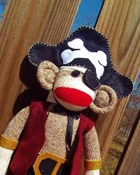 Sock Monkey Doll Pirate By Monkeybizz On Etsy 64 50 Sock Monkey Dolls Sock Monkeys Diy Sock Monkey