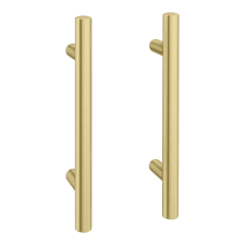 I probably think about brass hardware every other day. 2 X Round T Bar Brushed Brass Additional Handles L155mm 96mm Centres