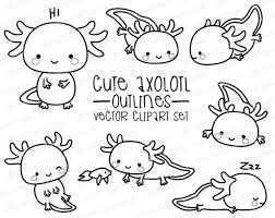 The global community for designers and creative. Premium Vector Clipart Kawaii Axolotl Outlines Cute Axolotl Outlines Clipart Set High Quality Vectors Instant Download In 2021 Clip Art Cute Easy Drawings Axolotl