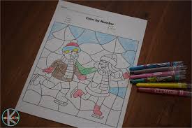 Children has to recognize the number given in each part of the picture and color it with the corresponding color for that number. Free Winter Color By Number