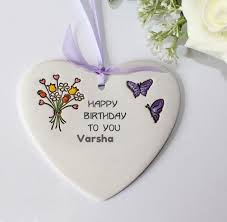 Sending you buckets of joy today and. Varsha Happy Birthday Wishes Card For Cute Sister With Name