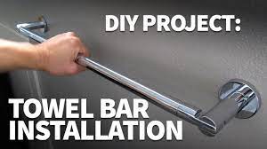 The installation height of is around 39″ (99 cm), which includes the from the top to the floor, and this could keep us reach the roller paper easily. How To Install A Towel Bar In Drywall Strong Towel Rack Installation Youtube