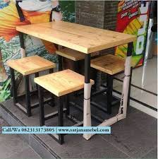 Set Bangku Kursi Cafe Rangka Besi Murah Kursi Mebel Besi