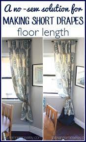 A No Sew Way To Make Short Drapes Floor Length Home Curtains Custom Drapes