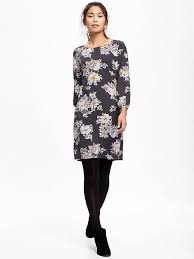 Printed Crepe Shift Dress For Women In Black Floral 24 00 34 94 Floral Dress Black Shift Dress Navy Floral Dress