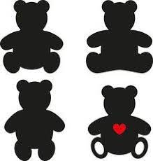 Simple Silhouettes Of Teddy Bear Vector Illustration On White Background Teddy Bear Pattern Bear Silhouette Bear Illustration