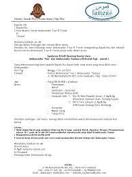 Contoh surat undangan resmi sebuah acara perusahaan. Surat Undangan Pebukaan Kantor Baru Ambassador