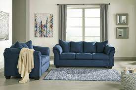 Darcy blue full sleeper sofa. Ashley Darcy Blue Sofa Loveseat On Sale At Lakeland Furniture Mattress Serving Antigo Minocqua And Rhinelander Wi