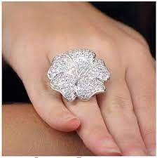 Diamond Flower Rings And Things Cz Lani S Pave Hibiscus Flower Ring Flower Ring Diamond Flower Rings