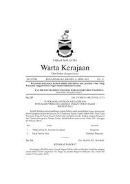 Office of federal secretary sabah prime minister's department block a, 7th floor, kompleks pentadbiran kerajaan persekutuan sabah p.o box 2063, jalan ums, 88400 kota kinabalu, sabah. Warta Kerajaan Sabah