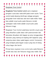 Transmission system adalah berupa jalur transmisi tunggal. Rangkaian Tone Control Pdf