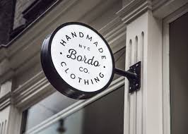 Hanging Wall Business Logo Sign Mockup Coffee Shop Logo Design Sign Mockup Coffee Shop Logo