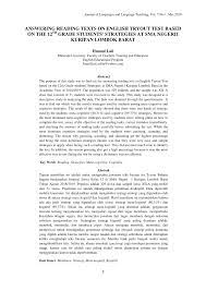 Check spelling or type a new query. Pdf Answering Reading Texts On English Tryout Test Based On The 12th Grade Students Strategies At Sma Negeri1 Kuripan Lombok Barat