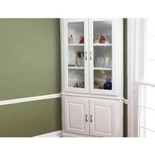 This corner china hutch makes an ideal proposition for kitchens or dining rooms. White China Cabinet Curio Display Shelf Pantry Kitchen Organizer Glass Storage Cabinets Cupboards Furniture