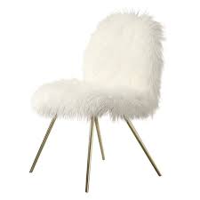 Comes in your choice of fabric from pricing grade 7 , 8 , 9 or 10 , choose that grade for the 902559 laurel foundry modern farmhouse white chenille fabric barreled back accent chair with wood legs. Furniture Of America Kene Modern White Faux Fur Padded Accent Chair Overstock 21125807