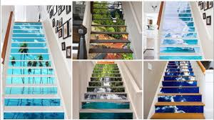 These trendy modern wood stair are fully customizable options. Most Beautiful And Stylish Staircase Decorated With 3ds Sticker Wallpaper Railing And Wooden Youtube