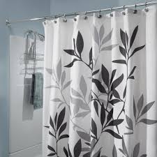 Interdesign Black And Gray Leaves Fabric Shower Curtain Purple Shower Curtain Gray Shower Curtains Cool Shower Curtains