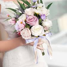 Buy sunflower artificial wedding bouquets and get the best deals at the lowest prices on ebay! Amazon Com Hiiarug Wedding Bouquets For Bride Purple Bridal Bouquet 18 Artificial Dusty Rose Proposal Bridal Bouquets For Wedding Ceremony Bridal Shower Party Home Kitchen