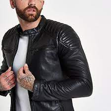 Superdry Black Leather Racer Jacket Jackets Men Fashion Leather Jacket Men Mens Jackets