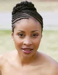 Front View Updo Cornrow Updo Hairstyles Natural Hair Styles Natural Hair Twist Out