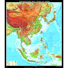 Full size detailed physical map of japan. Southeastern Asia China And Japan Physical Maps The Map Shop
