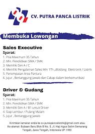 Apa itu perusahaan hecganis group. Lowongan Kerja Sales Driver Dan Gudang Cv Putra Panca Listrik Semarang Loker Swasta
