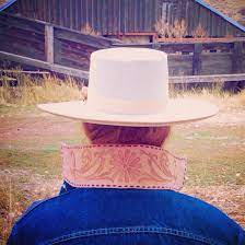 Blue Saguaro Leather Maker Torrie Boyle Custom Leather Jean Jacket Collar Custom Leather Work Custom Leather Work Custom Leather Leather Denim