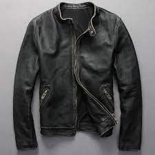 Find More Leather Suede Information About Factory Men Leather Jacket Genuine Real Calf Cow Skin Brand Vintage Retro Male Bomber M My Kind Of Style Leder