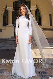 Simple Wedding Dress Long Sleeve Wedding Dress Satin Wedding Dress Modest Wedding Dress Winter Wedding Dress Mermaid Ivory Wedding Dress Wedding Dress Long Sleeve Modest Wedding Dresses Wedding Dresses Satin