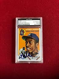 ✅ free delivery and free returns on ebay plus items! 1954 Hank Aaron Autographed Psa Topps Rookie Card Reprint Vintage Baseball Slabbed Autographed Cards At Amazon S Sports Collectibles Store