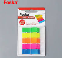 Foska Colors Pet Adhesive Sticky Note Index Marker for Office School