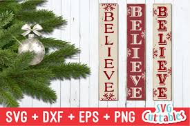 Download Christmas Svg Believe Vertical Sign 154043 Cut Files Design Bundles