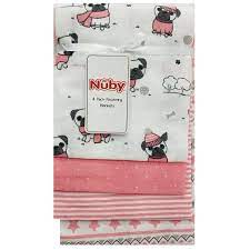 Choose from knitted blankets and patterned blankets with adorable attached soft toys. Nuby Infant Toddler Dog Dog Cotton Receiving Blankets Crib White 4 Pieces Walmart Com Walmart Com