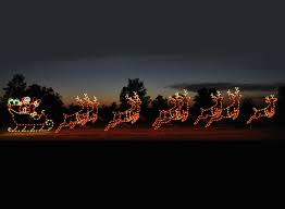 Learn how your reindeer on the roof delivers your christmas list to santa!! Animated Santa Sleigh And 9 Reindeer C7 Led Light Display 46 Ft W Reindeer Outdoor Decorations Outdoor Christmas Lights Outdoor Christmas