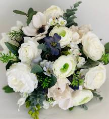 The flowers are very nice and sturdy. White Dusty Blue Artificial Wedding Flower Bridal Bouquet Rustic Navy Wedding Flower Bouquet Bridesmaids Faux Flower Winter Bouquet Artificial Flowers Wedding Wedding Flowers Bridal Bouquets Wedding Flowers