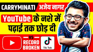 Then this video get viral and broke several records this video gets more than 65 million views in 5 days and carryminati gains more than 5 million subscribers. Youtube Vs Tiktok Carryminati Biography Ajay Nagar Roast Reaction Records Live Hindi Youtube