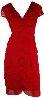 Monoir New Lipstick Red Lace Layering Cocktail Dress Wedding Bridesmaid Size 14 Cocktail Dress Dresses Red Lace