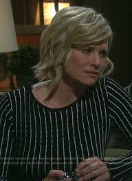 WornOnTV: Kayla's black striped long sleeve dress