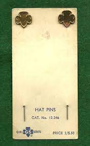 Vintage Girl Scout Two Hat Pins On Card Free Shipping Girl Scouts Girl Scout Uniform Vintage Girls