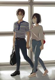 Eren And Mikasa As Kpop Idols Attack On Titan Anime Attack On Titan Eren Eren And Mikasa