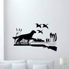The duck call waterfowl wall decal will look great in that man cave, cabin, garage or any room in your home decorated with an outdoor theme. Vinyl Wall Sticker Removable Hunting Dog Wall Decal Ducks Gun Hunters Style Wall Art Mural Home Bedroom Decor Wall Decals Ay0175 Wall Stickers Aliexpress