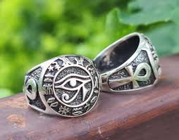 Eye Of Horus Ring Sterling Silver 925 Ankh Ancient Egyptian Symbols Of Life  | Ebay