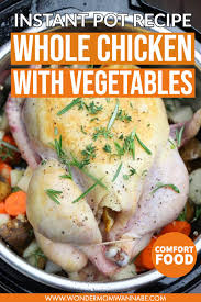 Instant Pot Whole Chicken With Vegetables In 2020 Instant Pot Dinner Recipes Cooking Whole Chicken Stuffed Whole Chicken