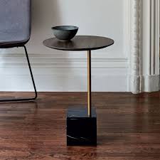 Light Option For A Side Table Cube C Side Table Umber Black Marble West Elm Side Table Decor Cube Side Table Minimalist Tables