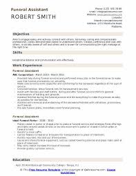Funeral Assistant Resume Samples Qwikresume