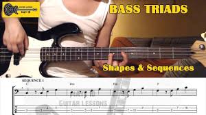 Bass Triad Arpeggios Lesson With Tab Shapes Major Minor Dim C Major Sequences