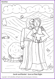 Coloring pages are a fun way for kids of all ages to develop creativity, focus, motor skills and color recognition. Coloring Jacob And Rachel Kids Korner Biblewise