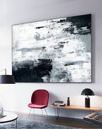 Black And White Landscape Painting Large Original Abstract Paintinggrey White Paintingblack Etsy Abstract Painting Abstract Wall Painting Black And White Wall Art