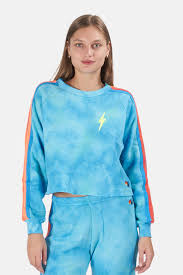 Aviator Nation Women S Bolt Crop Sweatshirt Sweater In Blue Modesens