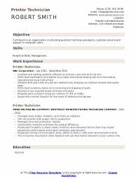 Civil engineer resume template 5 samples for word pdf format. Printer Technician Resume Samples Qwikresume